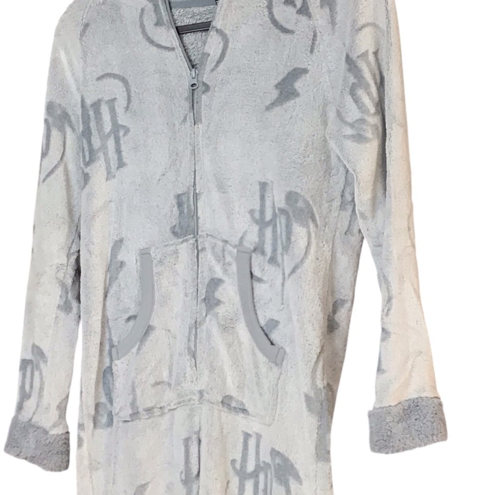 Warner Bros Harry Potter Gray Pajama Onsie with Hooded Design size small - Picture 5 of 6